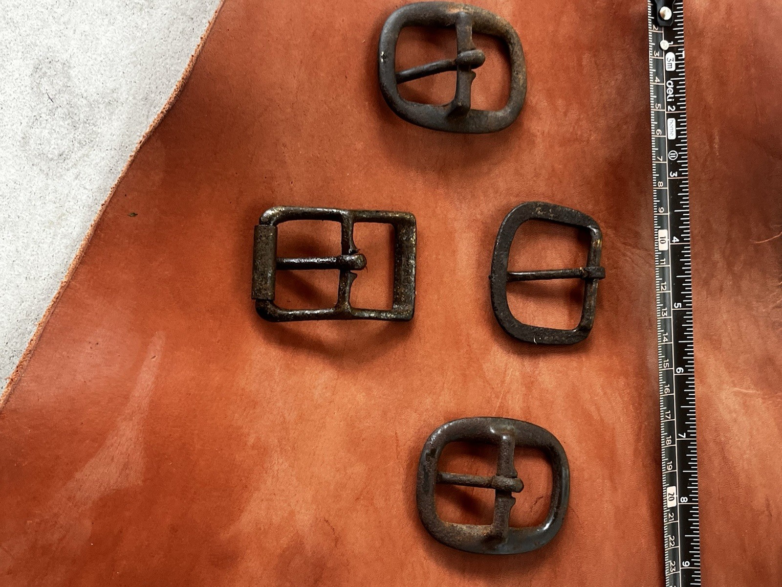 Lot of 5 vintage Metal Belt Buckles, Antique Finish,Heavy Patina