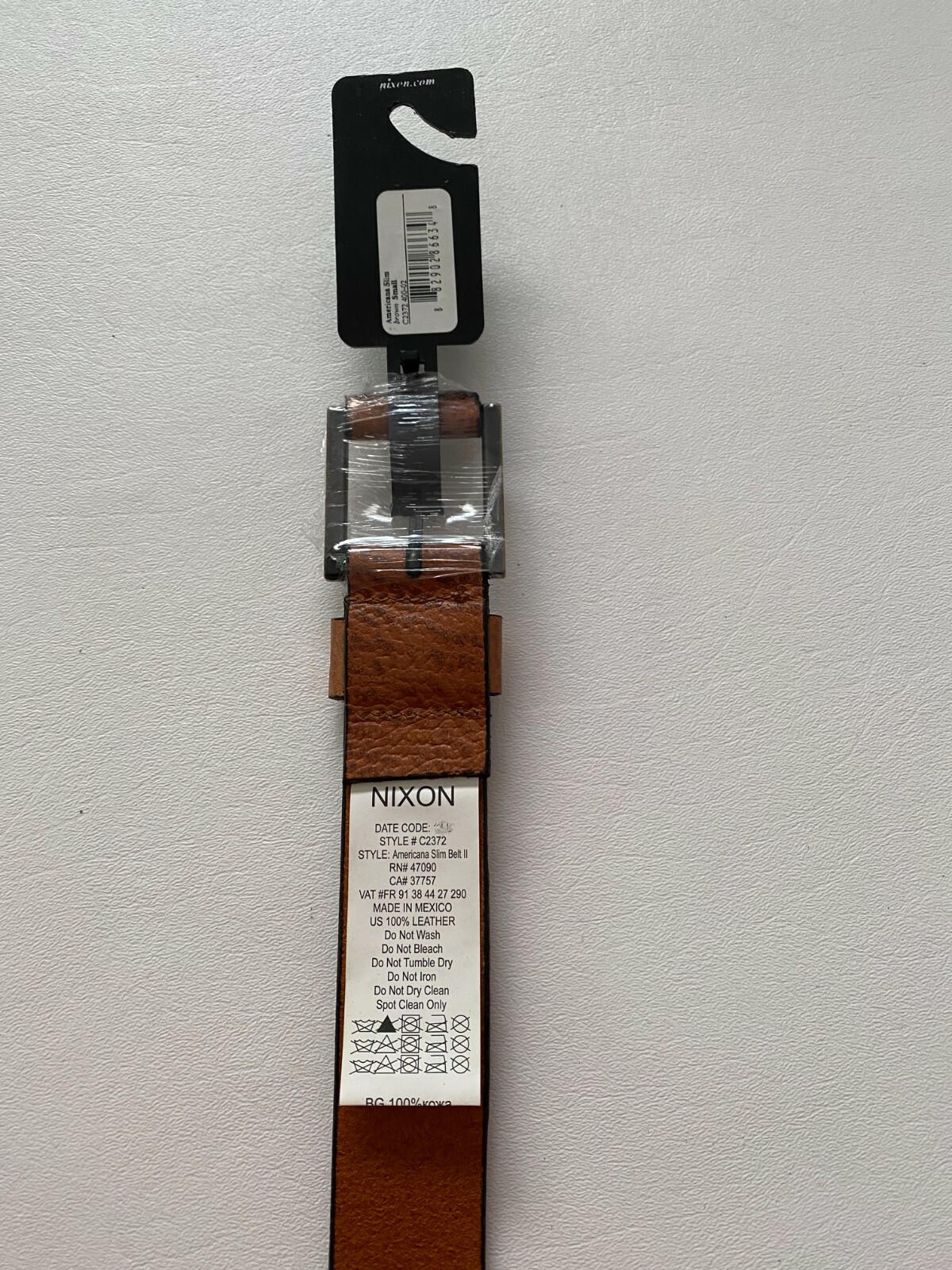 Nixon Americana Small Brown Leather Belt Size S