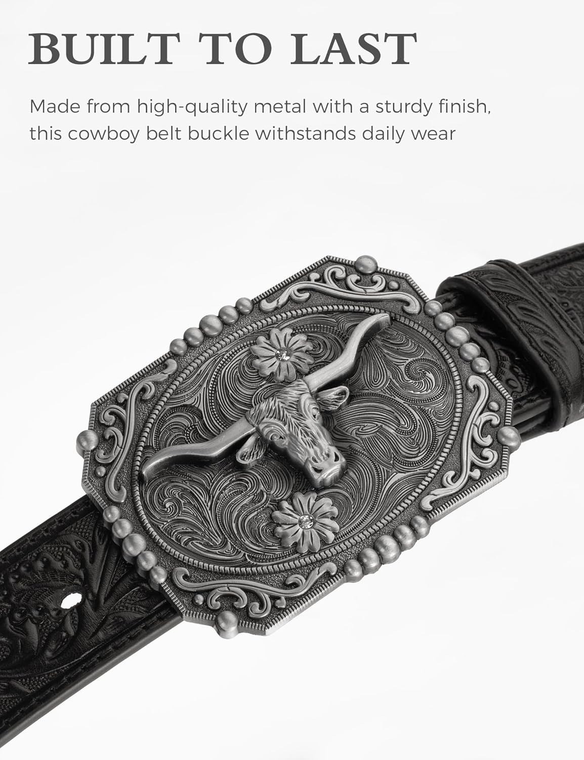 Western Style Belt Buckle 1.5 Inch Cowboy Cowgirl Buckles for Men & Women Replac