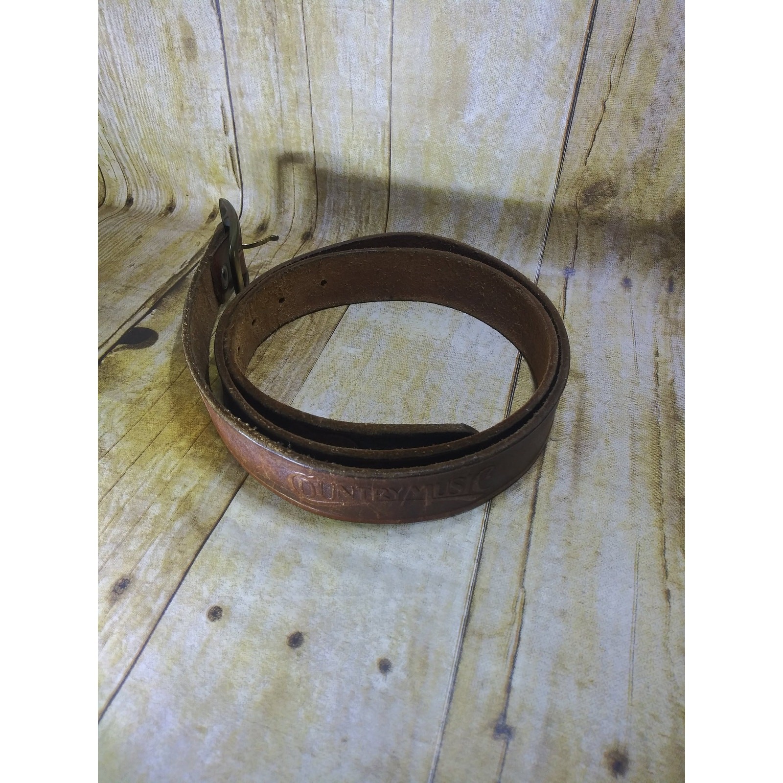 Vtg Banjo & Guitars Belt Leather Country Blue Grass Music Belt
