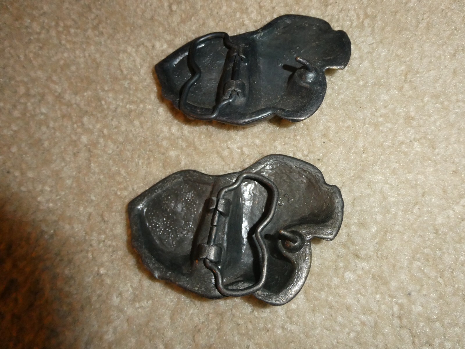 Lot of 2 Vintage 1970s Brass Corvette Car Belt Buckles 3 1/2&Prime; Wide