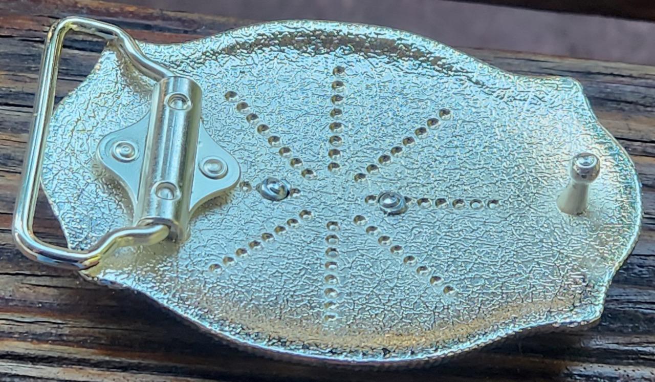 BULL HEAD LONG HORN GOLD SILVER STARS WESTERN COWBOY RODEO BELT BUCKLE