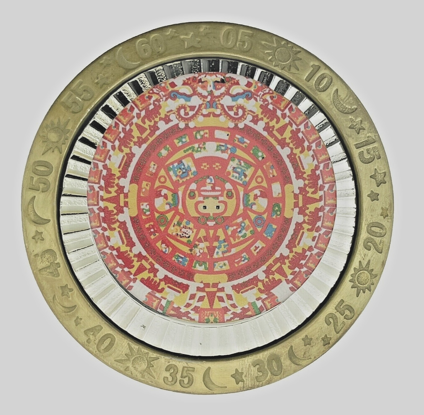 Vintage Spinner Belt Buckle Aztec Calendar New Men Women Mexican Fashion Rodeo