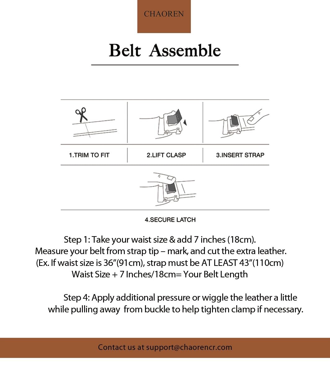CHAOREN Ratchet Belt Strap Only 1 1/4&Prime;, 32&Prime; to 38&Prime; Waist Adjustable, Black