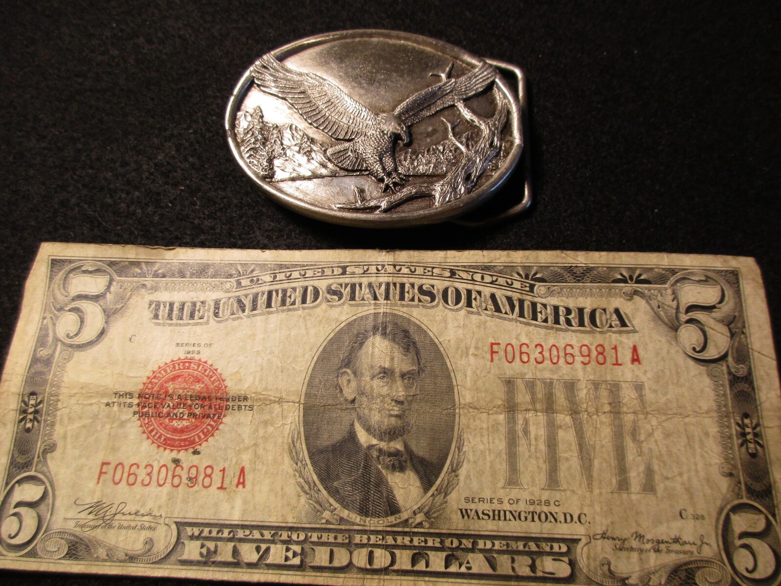 SOLID PEWTER BELT BUCKLE, « EAGLE » 3-D DESIGN, SISKIYOU CO. MAN-1222*07067