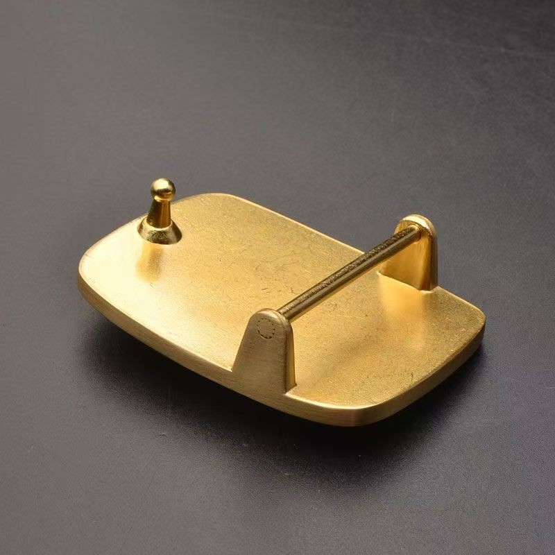 Men&rsquo;s pure brass smooth buckle belt headChinese zodiac ox belt head plate buckle