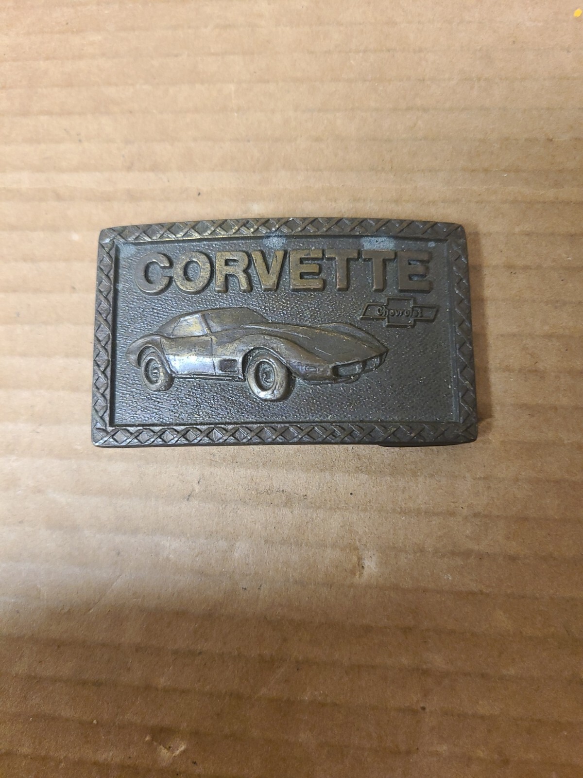 Vintage Chevy Corvette Solid brass belt buckle 1970