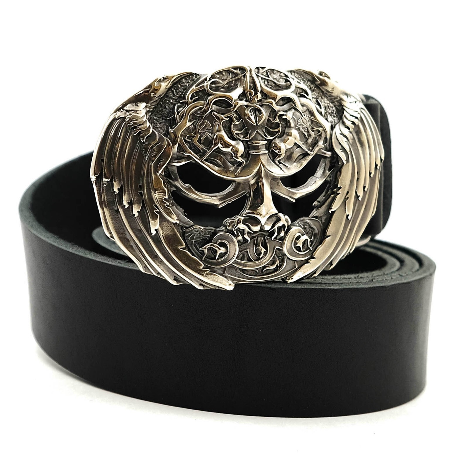 German silver belt buckle Yggdrasil, Norse mythology, Scandinavian tree of life