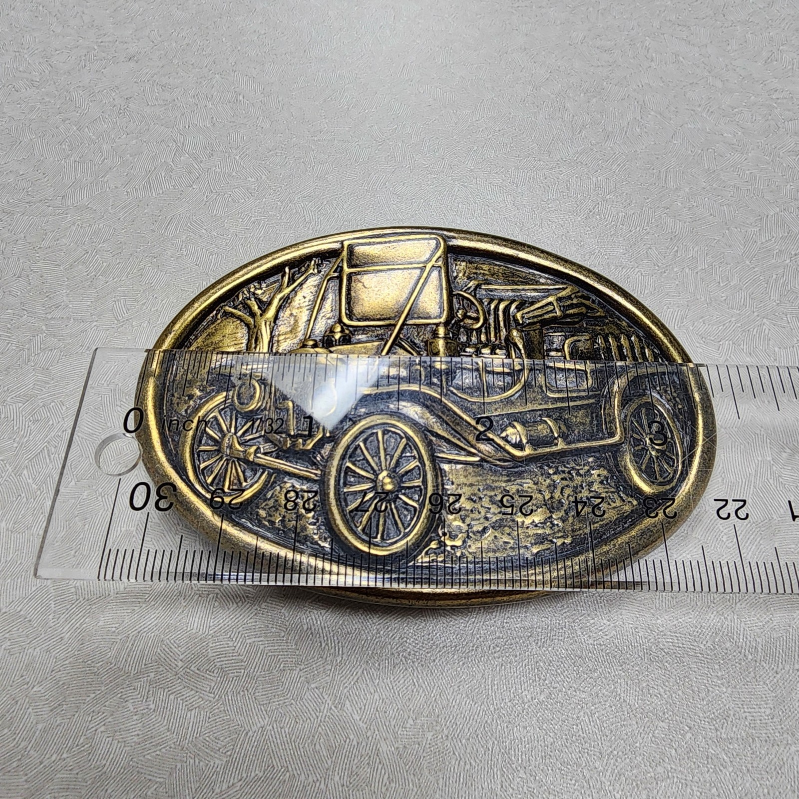 Antique Car Belt Buckle Avon Vintage Model T Brass Look Automobile Vehicle