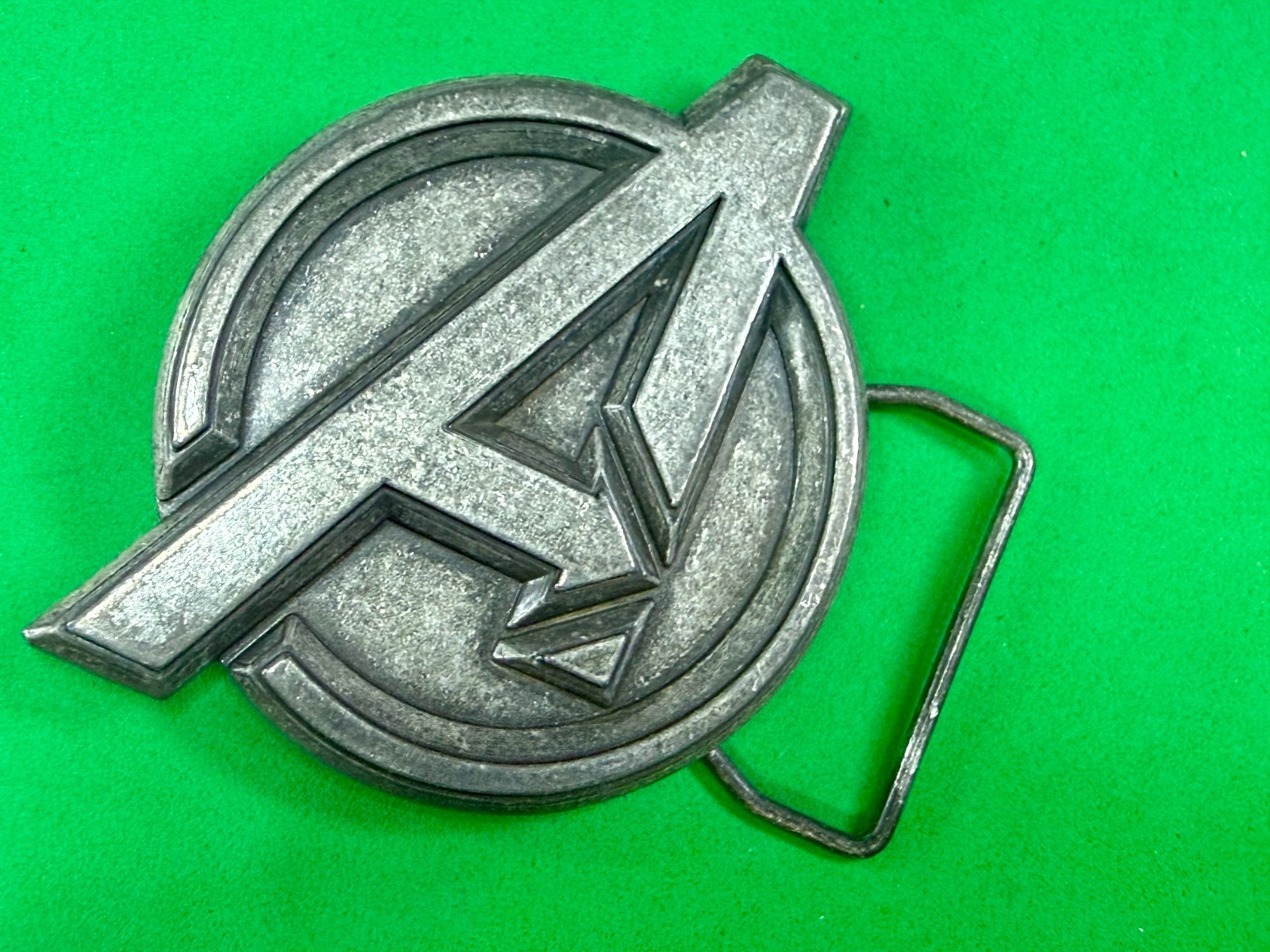 Marvel Comics Avengers Superhero Movie Logo Silver Color Used Belt Buckle