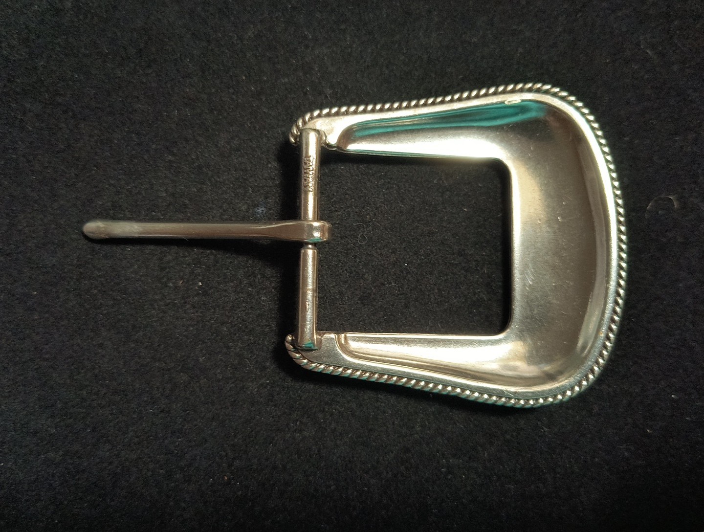 Vintage Western Style Belt Buckle Silver Tone Engraved Scroll & Flowers