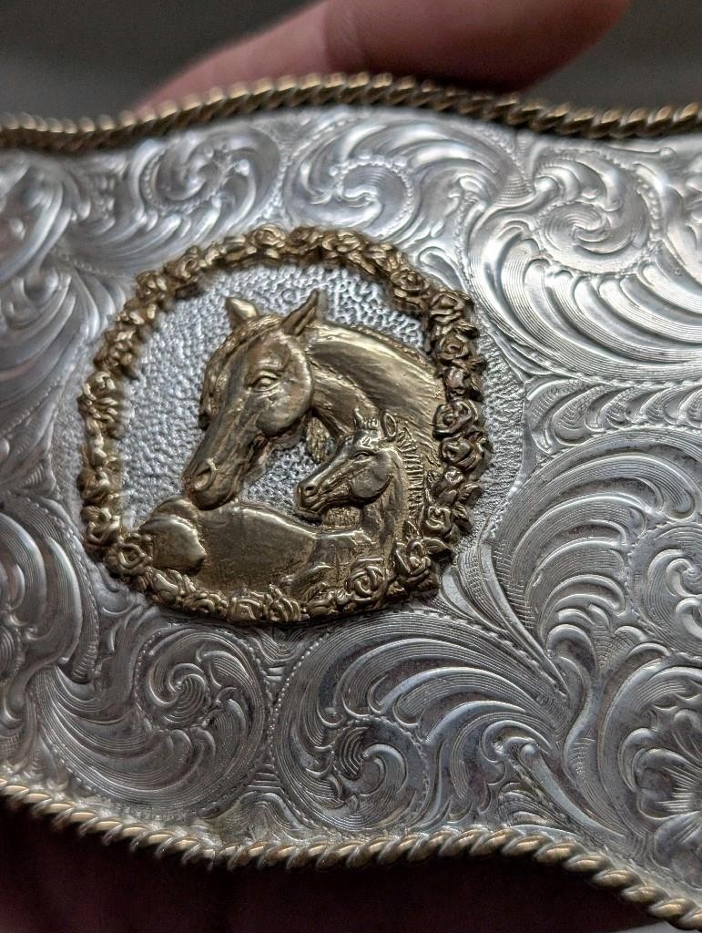 vintage SILVERSMITH COLLECTION belt buckle HORSE equestrian WESTERN cowboy