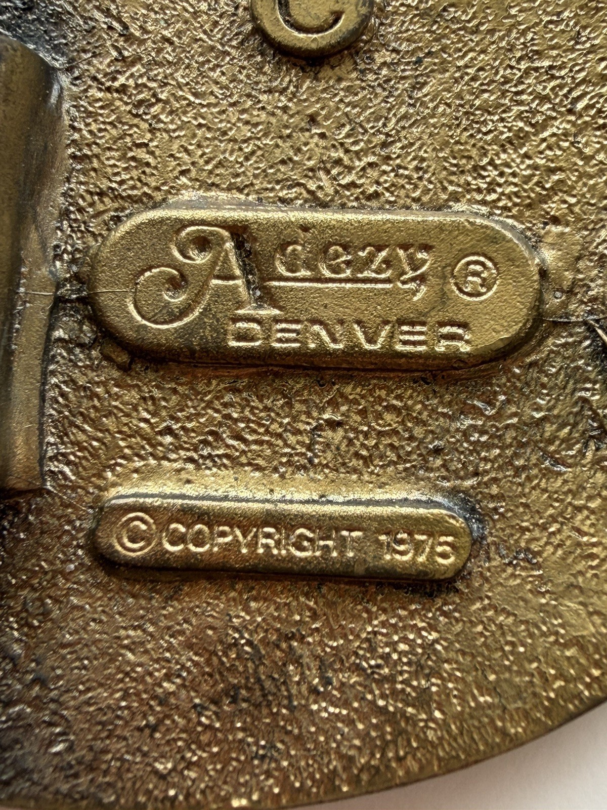 Vintage 1975 Adezy Denver Marijuana Leaf Brass Belt Buckle Brass Cannabis Weed