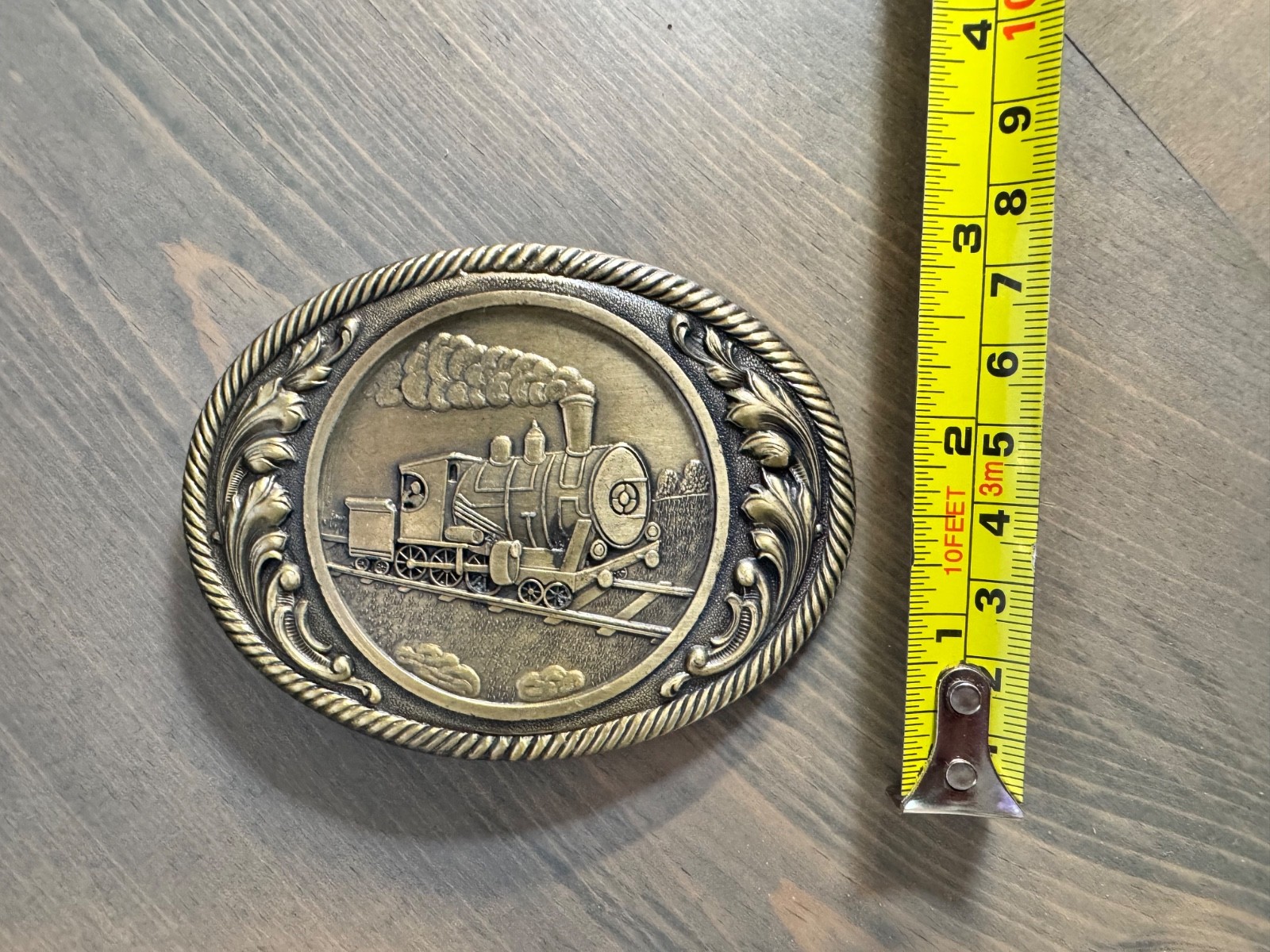 Steam Engine Train Belt Buckle Locomotive Vintage