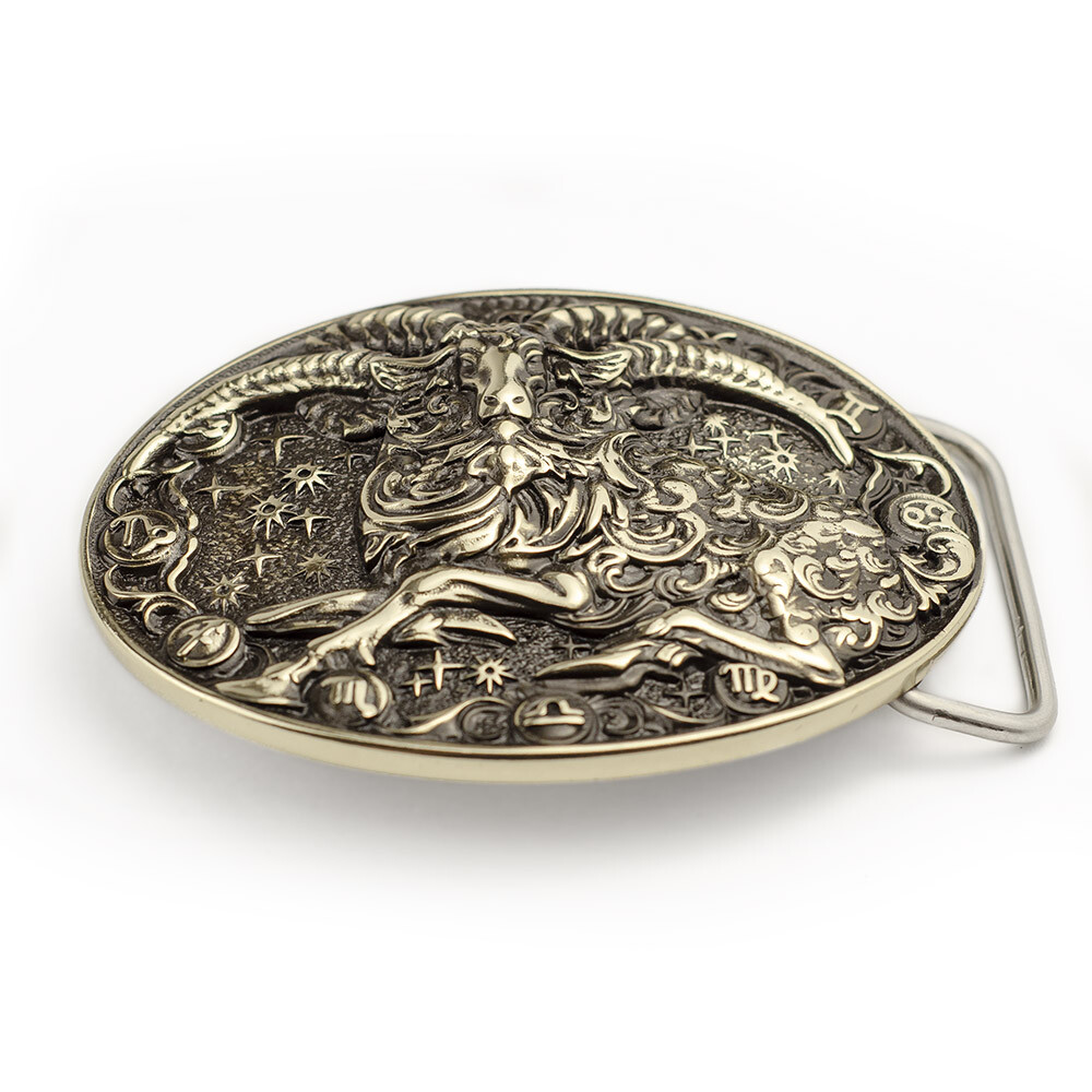 Aries german silver belt buckle, Aries ram Horoscope Astrological Zodiac Sign