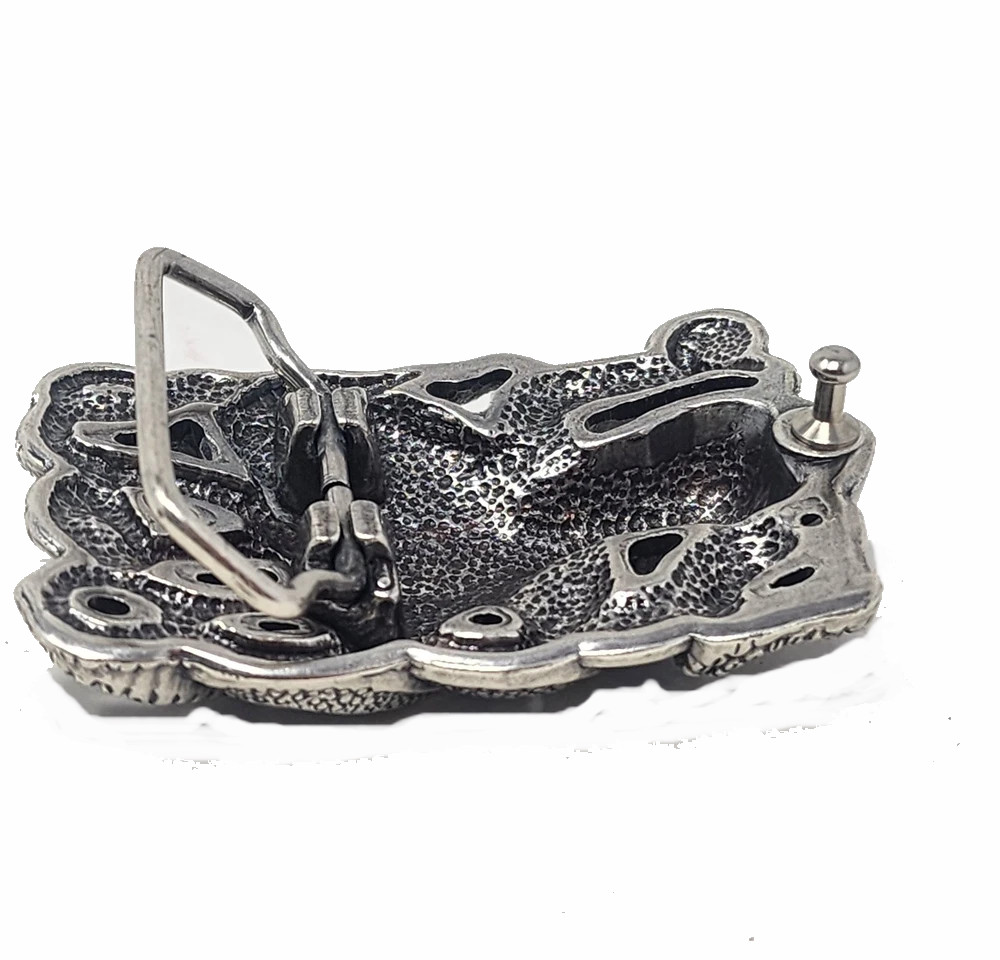 Snake Anaconda 2&Prime; Belt Buckle Pewter Finish Silver Vintage Belt Buckle Brand NEW