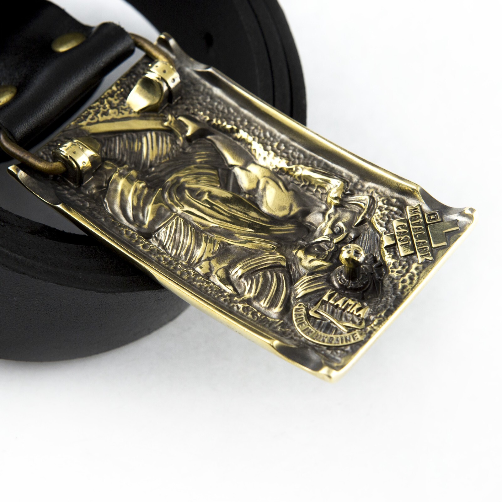 Belt buckle « Werewolf », Military brass belt buckle; Wolf buckle,