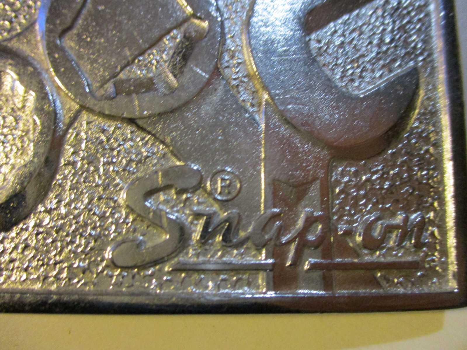 SNAP-ON TOOLS VINTAGE SPP-347 CHROME BELT BUCKLE WYOMING STUDIO ART WORKS BRAND