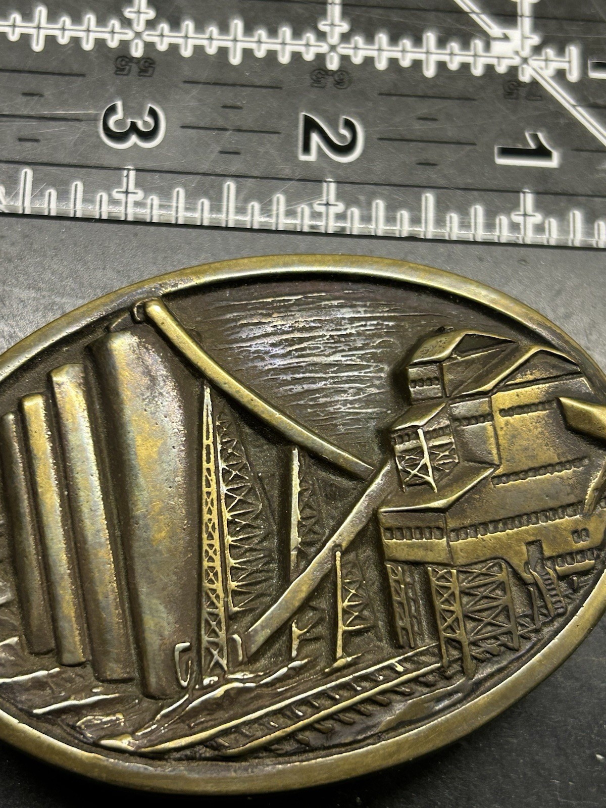 Decker Coal Co. Decker, Montana 1985 1st Quarter Safety Award Belt Buckle Brass