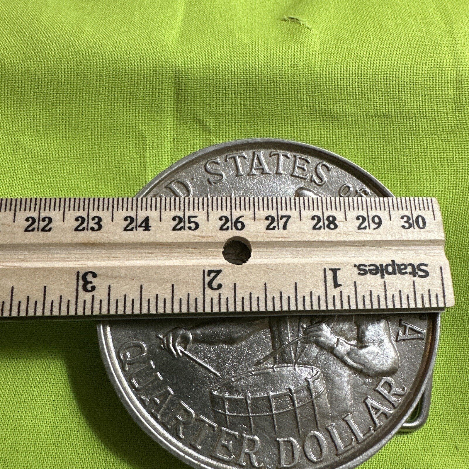 Vintage Indiana Metal Craft Bicentennial Drummer Belt Buckle 1776‑1976 Americana