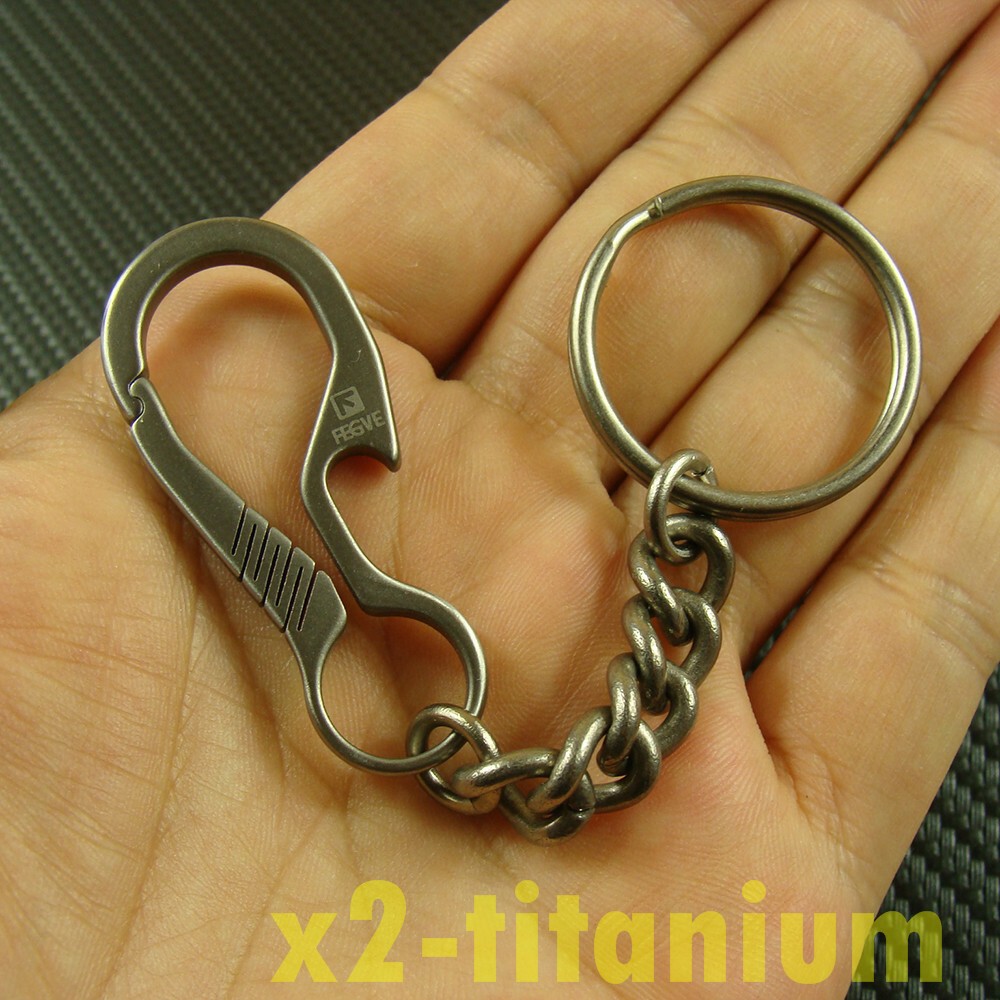Titanium Key chain ring snap hook carabiner clip bottle opener XH626