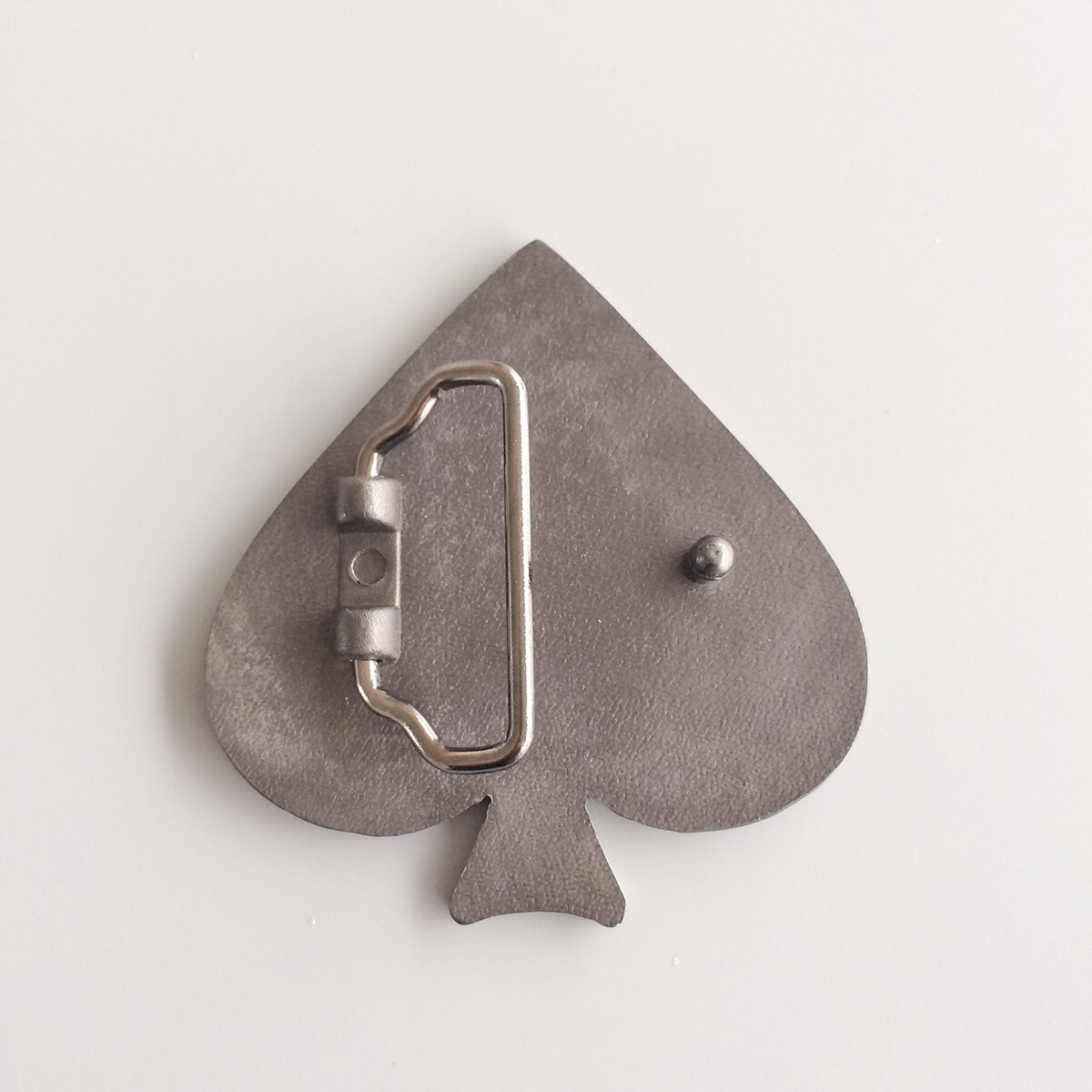 Antique Silver Black Enamel Pear Shape Belt Buckle