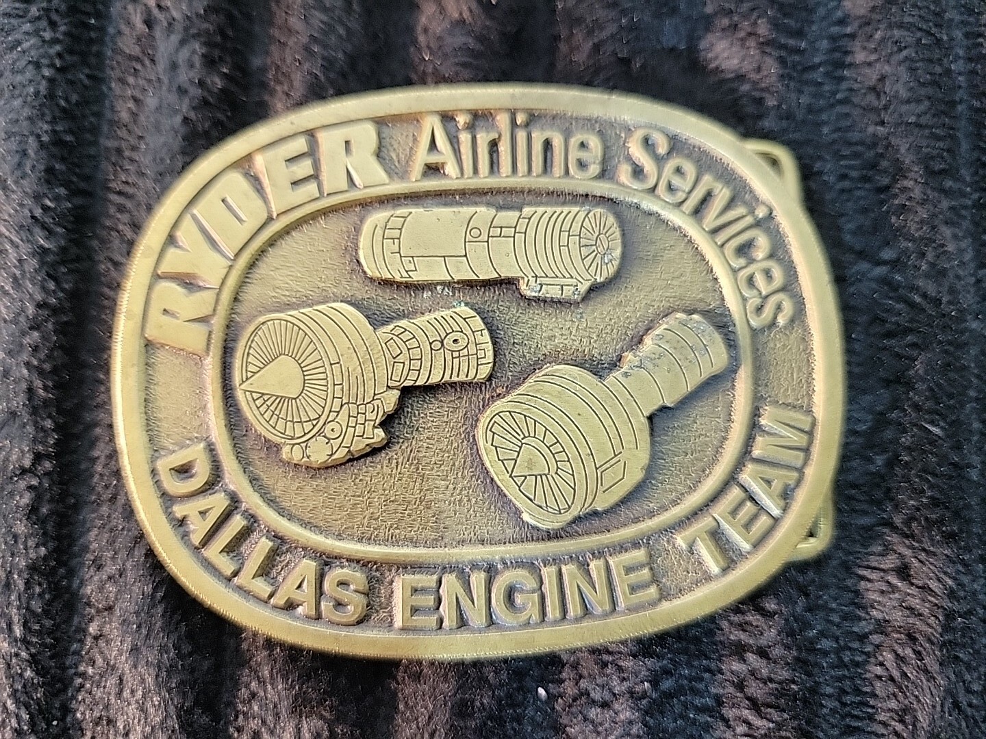 Ryder Airline Services Jet Engine Team Dallas TX Belt Buckle Aviation CD Hit USA