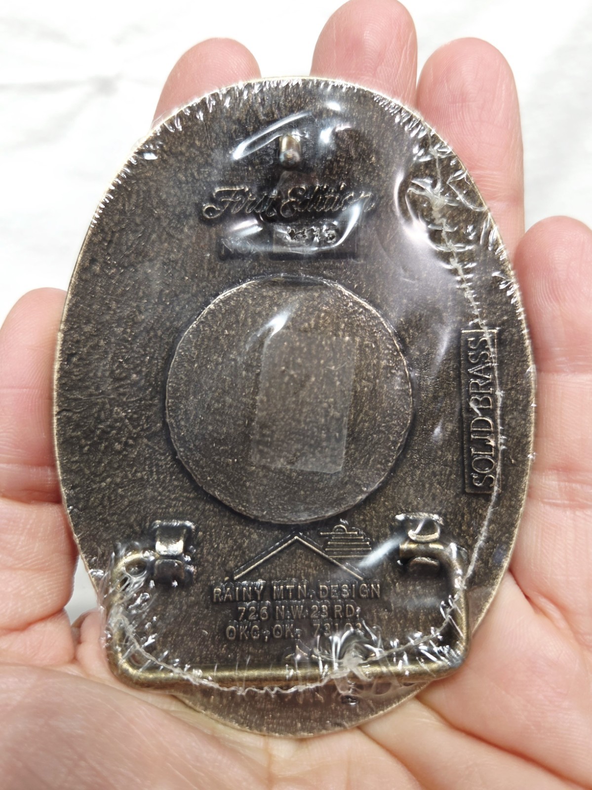 Rainy Mountain An American JFK Bronze Medal Solid Brass Belt Buckle COA Box NOS