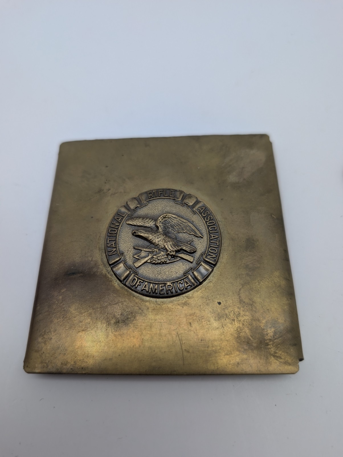 Vintage NRA National Rifle Association Military Style Brass Belt Buckle RFL8
