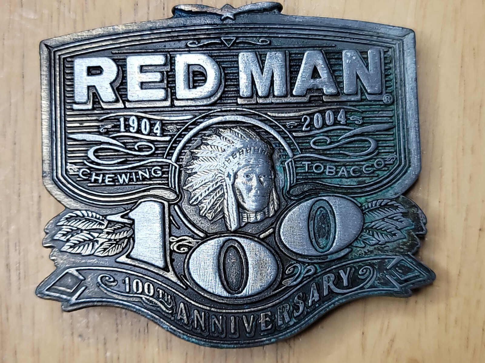 NICE **RED MAN CHEWING TOBACCO 100TH ANNIVERSARY** BELT BUCKLE