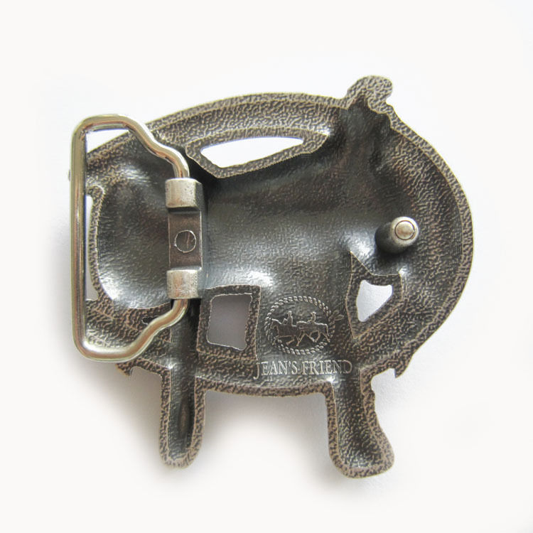Cowboy Rodeo Horse Saddle Silver-Plated Western Metal Belt Buckle