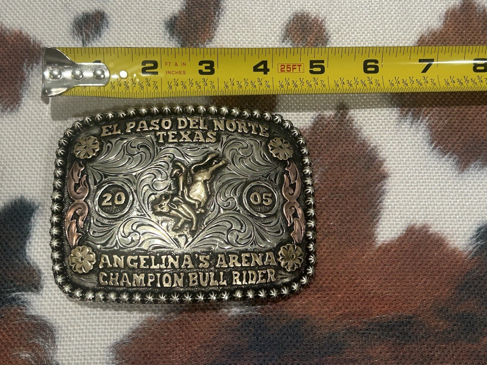 2005 Champion Bull Rider Trophy Buckle from Angelina’s Arena in El Paso, Texas