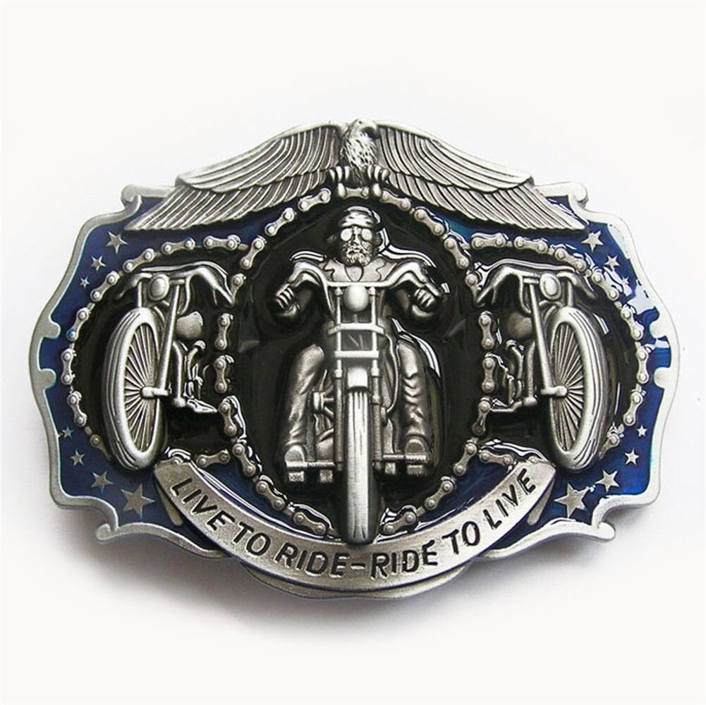 Vintage Style Biker Rider Enamel Belt Buckle also Stock in US