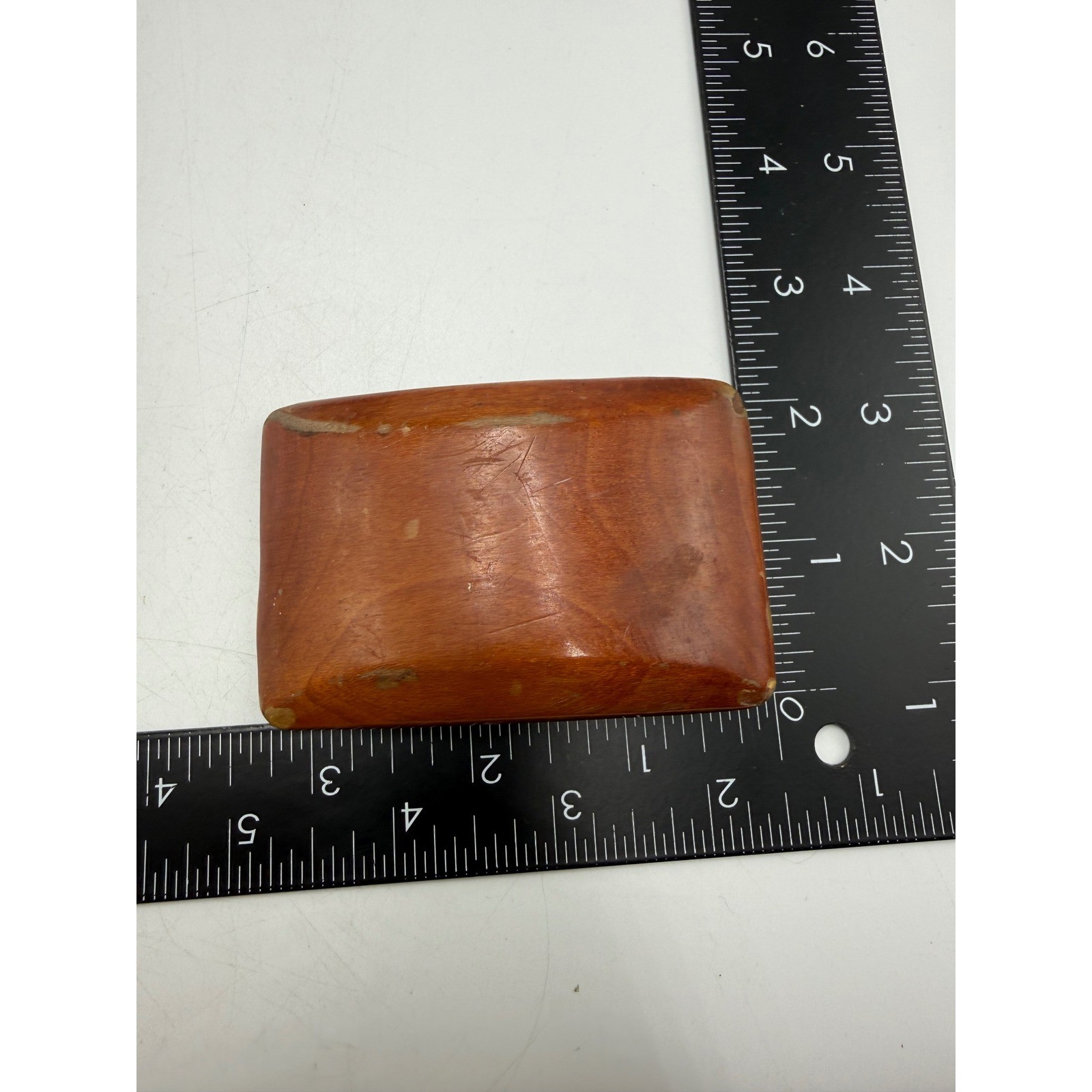 Vintage Handmade Wood Belt Buckle Rectangular Rustic Western Brown Boho