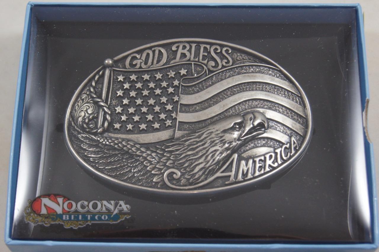 Nocona God Bless America Buckle American Flag Belt Buckle 37016
