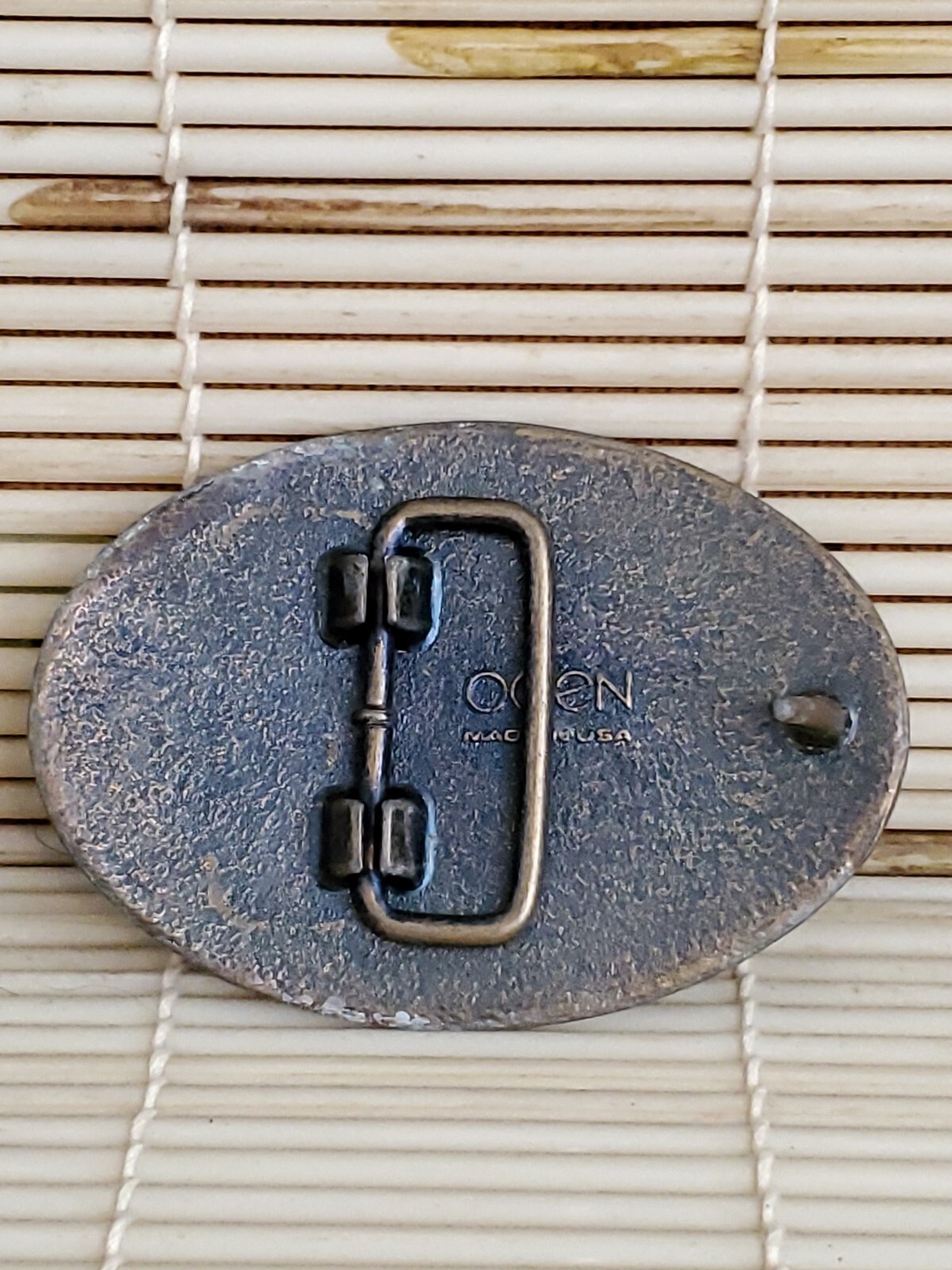 Vintage DENNIS Belt Buckle By Oden – Made In USA – 2-3/4”x 2”