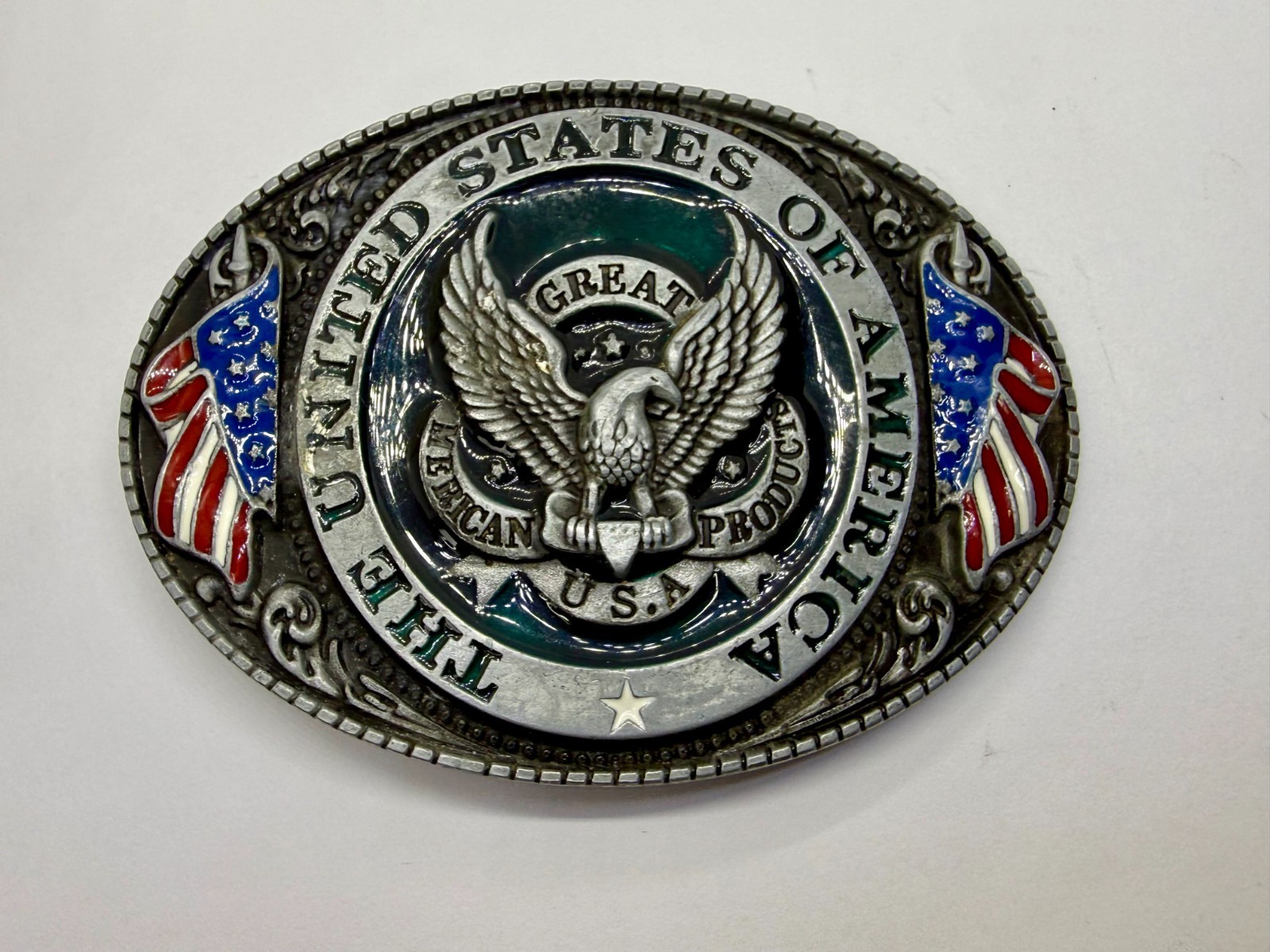 The United States of America Patriots Eagle US Flag Emblem Belt Buckle