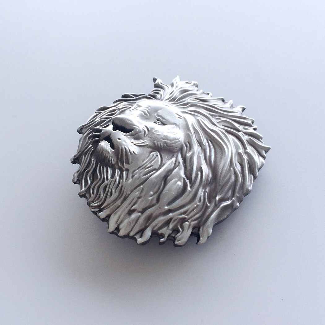 Vintage Lion Head Animal Wildlife Western Belt Buckle Gurtelschnalle