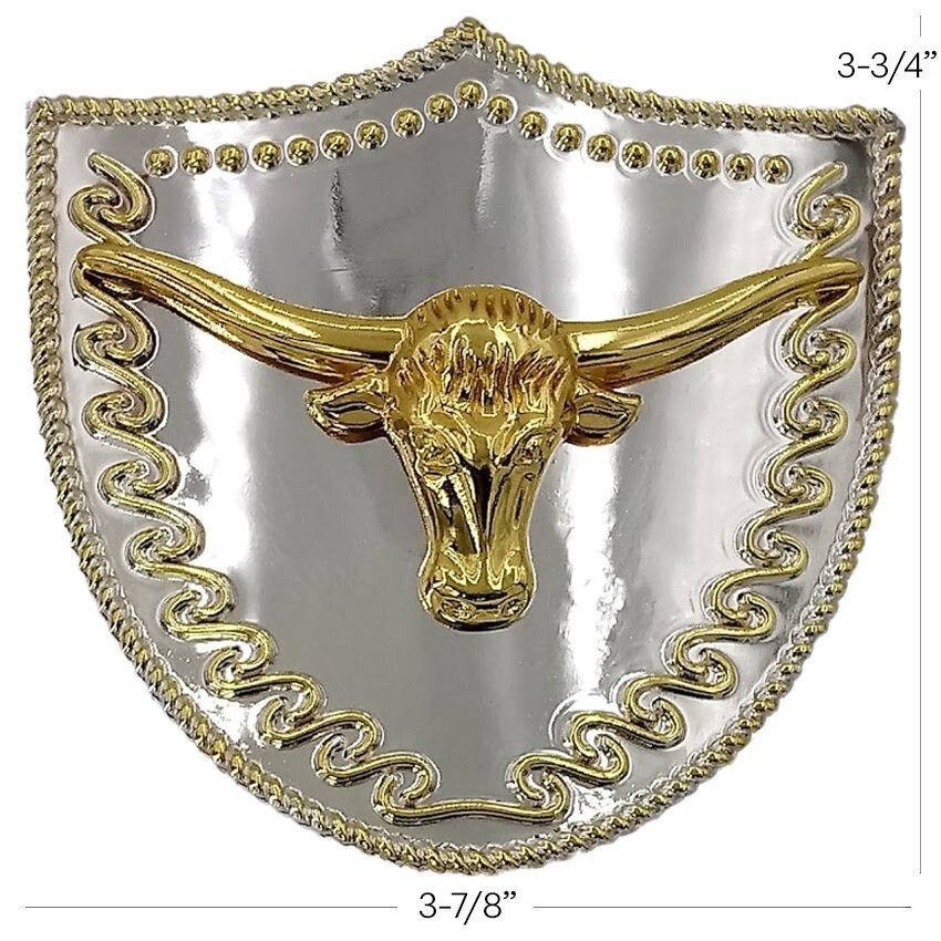 Oversize BIG BULL HEAD SHIELD Belt Buckle Silver GOLD Western Cowboy Large ov67