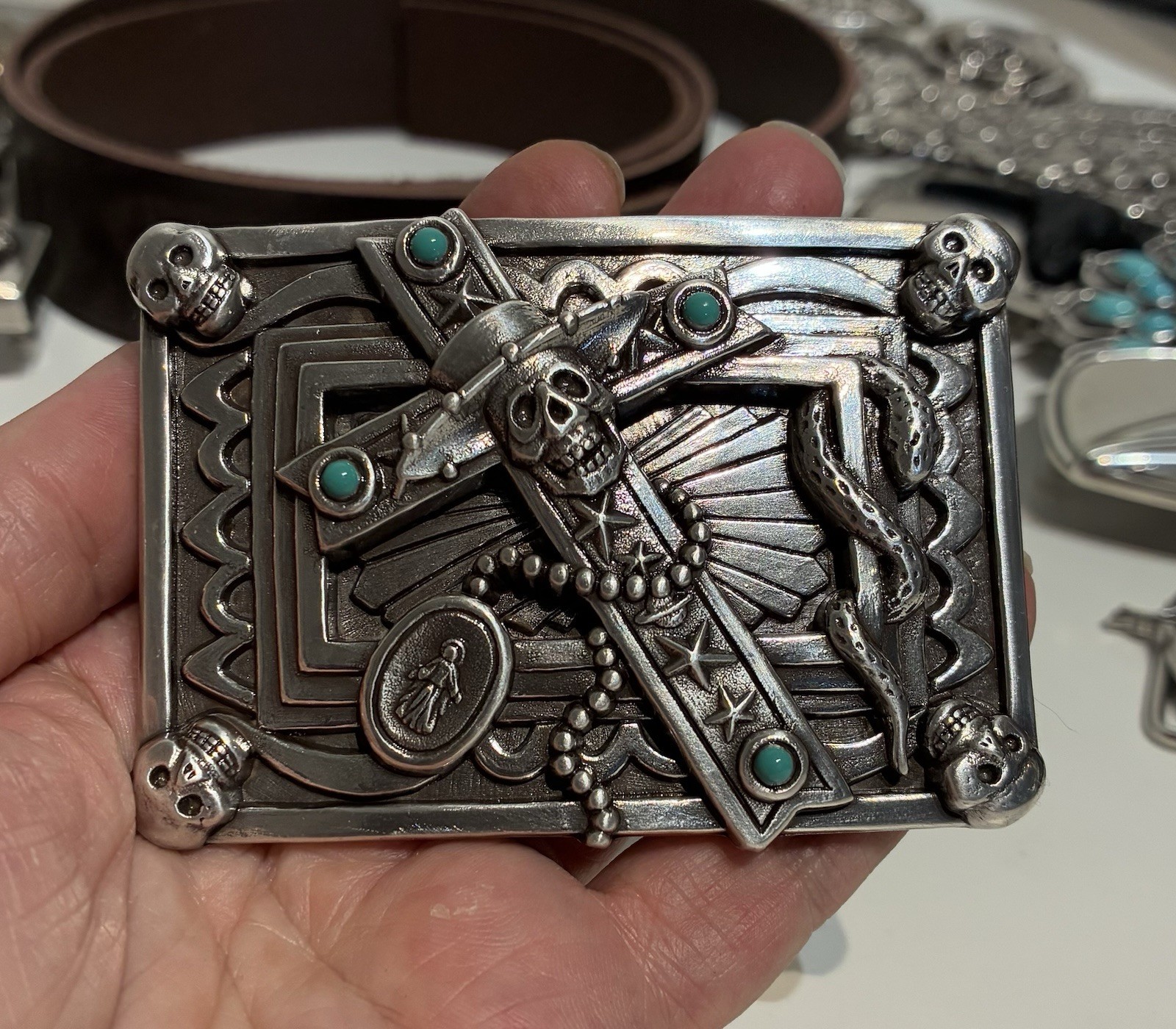 Western Skeleton Belt Buckle
