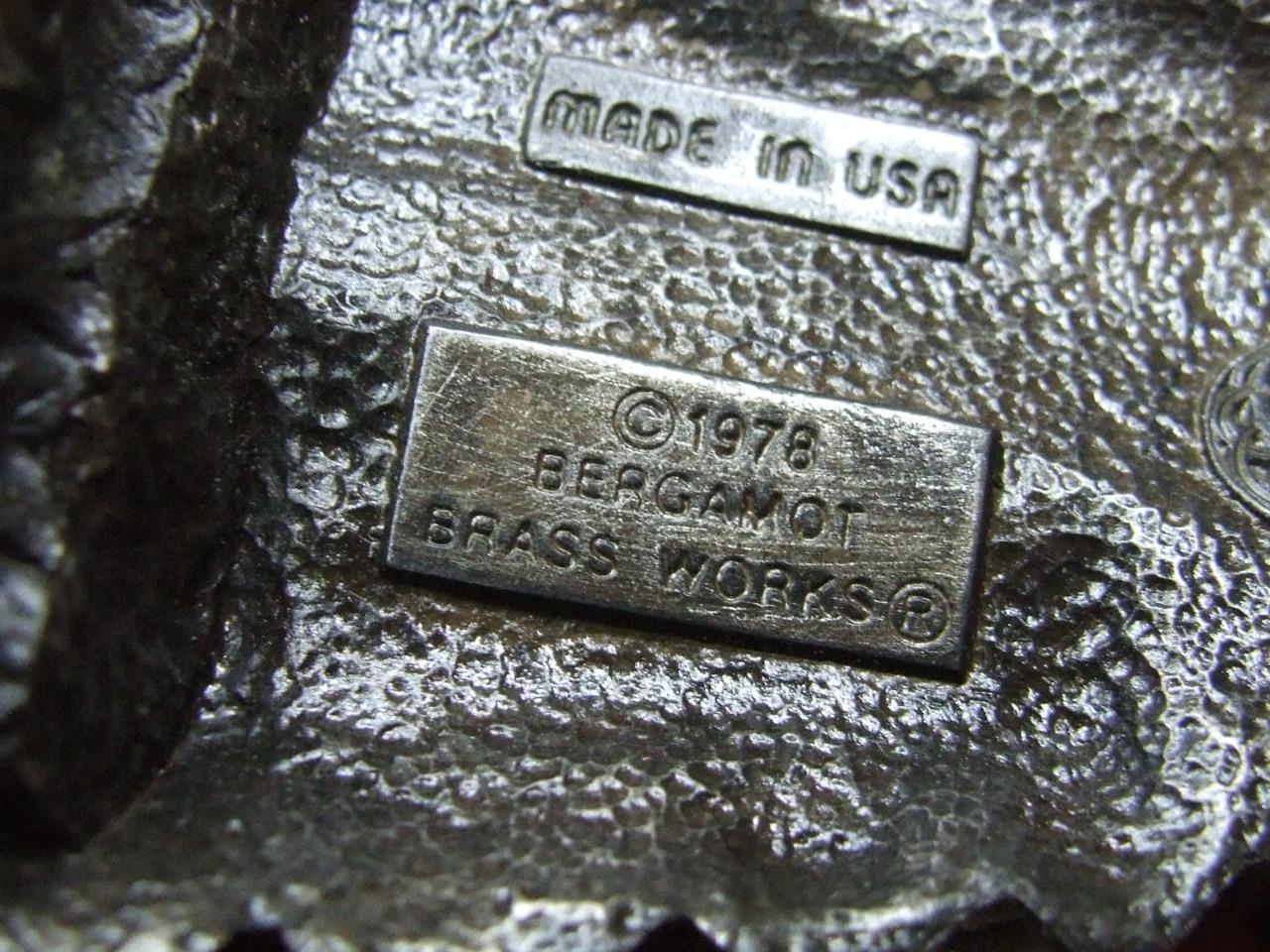 VTG 1978 Bergamot Brass Works Locomotive Train Belt Buckle Matching &rsquo;87 Keychain