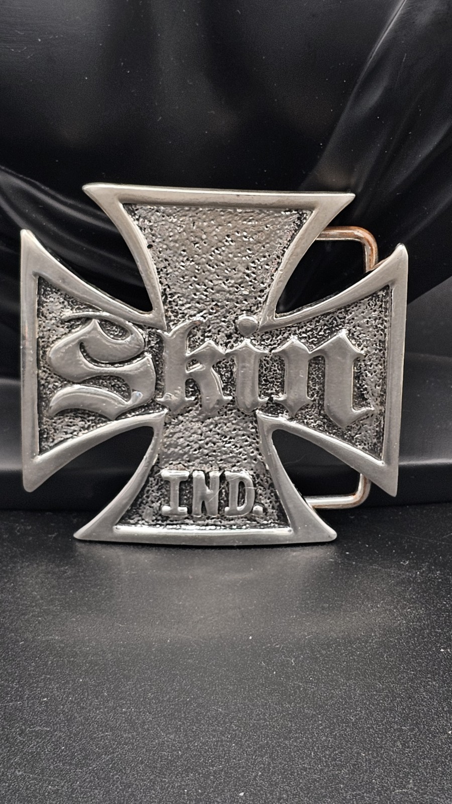 Skin Industries Maltese Cross Belt Buckle 3&Prime; x 3&Prime; Heavy Silver Tone Metal…