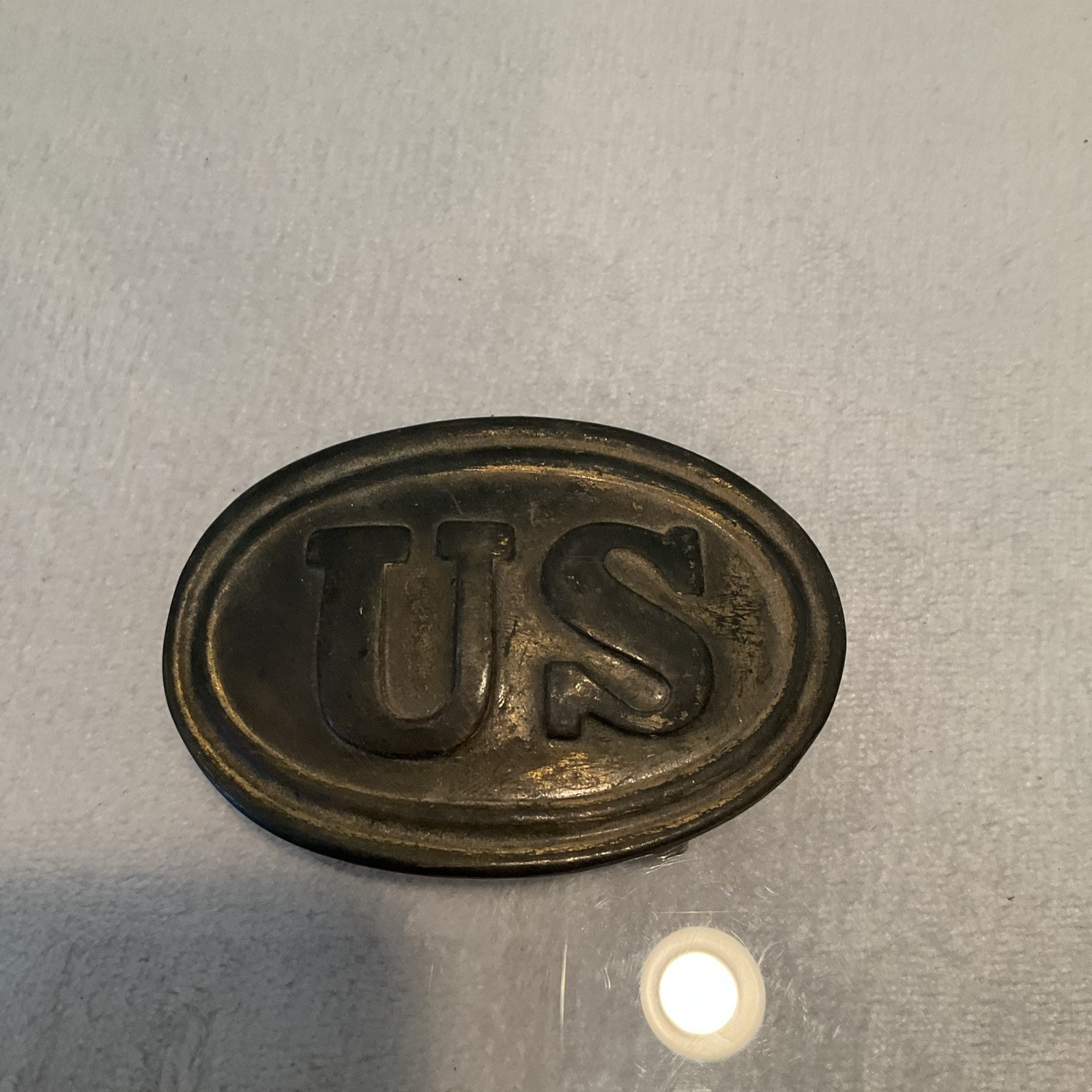 Civil War US Union Belt Buckle Brass Replica? Vintage Oval