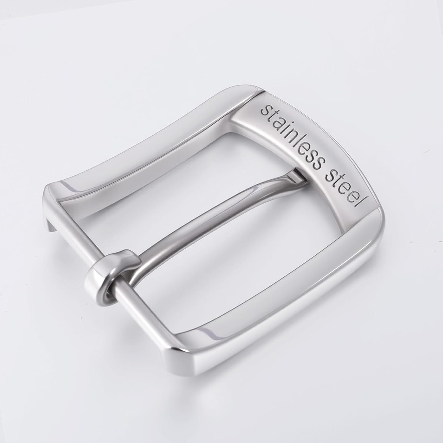 Silver Belt Buckle, 1.5 Inch Belt Buckles for Men, Stainless Steel Single Prong