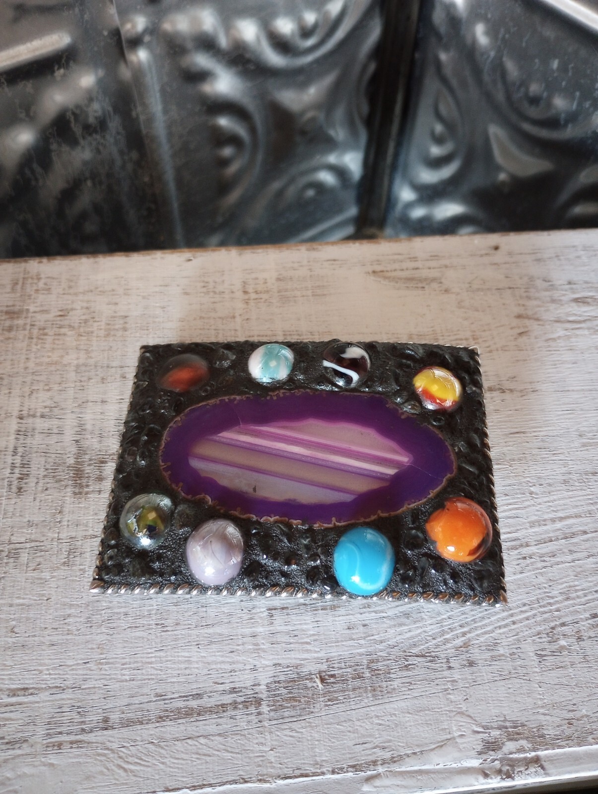Agate Rock Marble Accent Futuristic Art Aesthetic Contemporary Belt Buckle Y2K