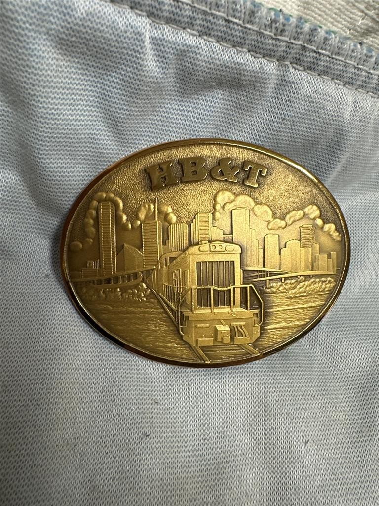 Vintage Houston Belt And Terminal Railway Company Belt Buckle by Stotts HB & T