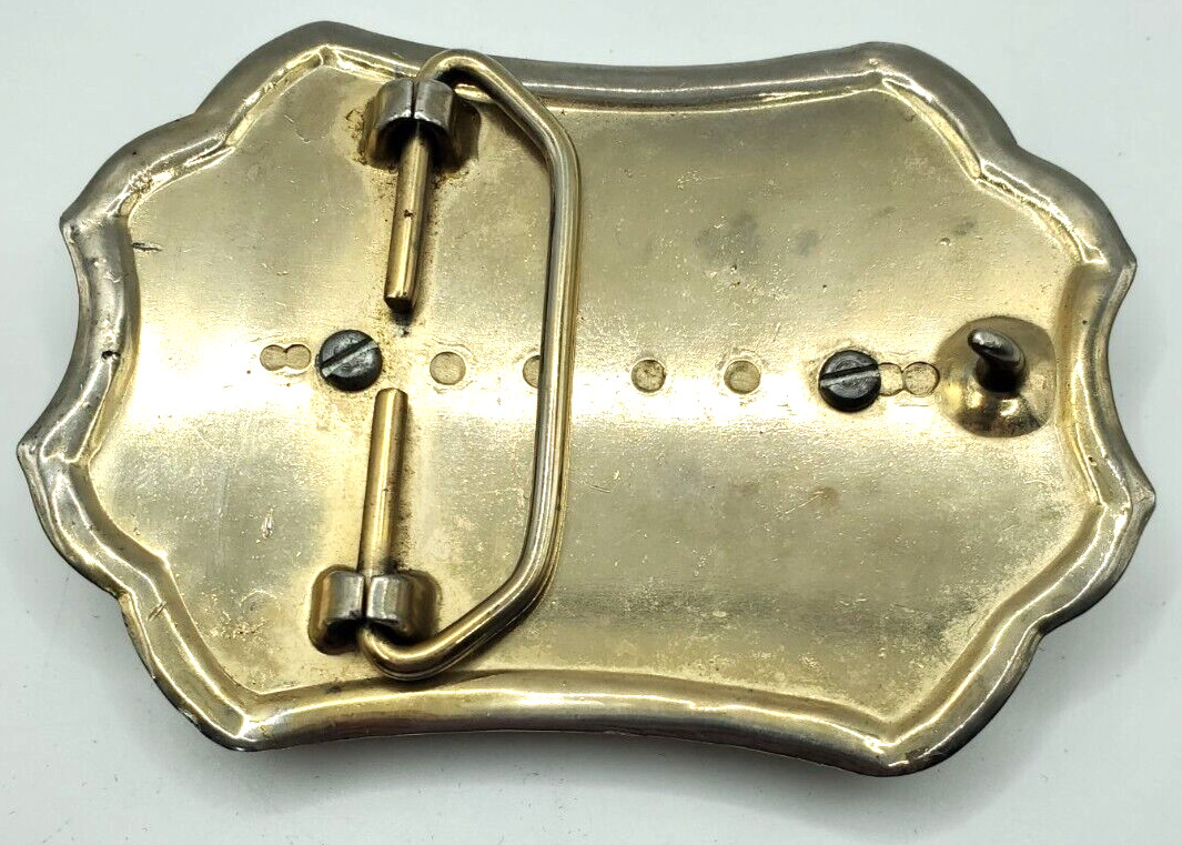Vintage Two Horse Head Cameo Belt Buckle Equestrian Racing
