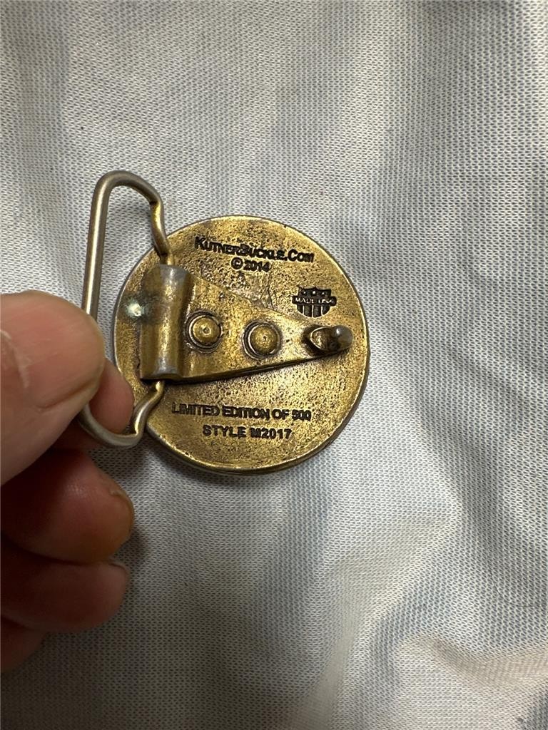 Vintage Limited Edition Kutner Brass Belt Buckle Unique Design