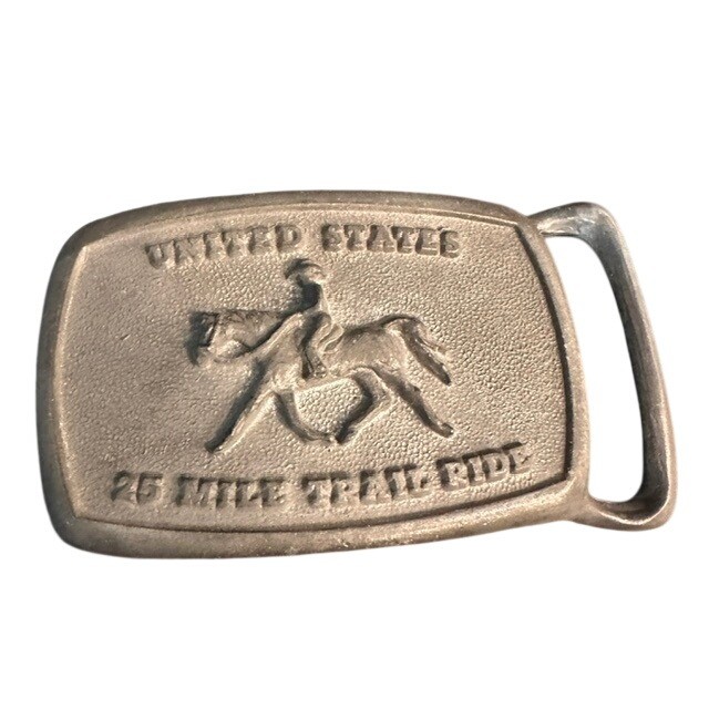 Vintage United States 25 Mile Trail Ride Belt Buckle Horse Equestrian