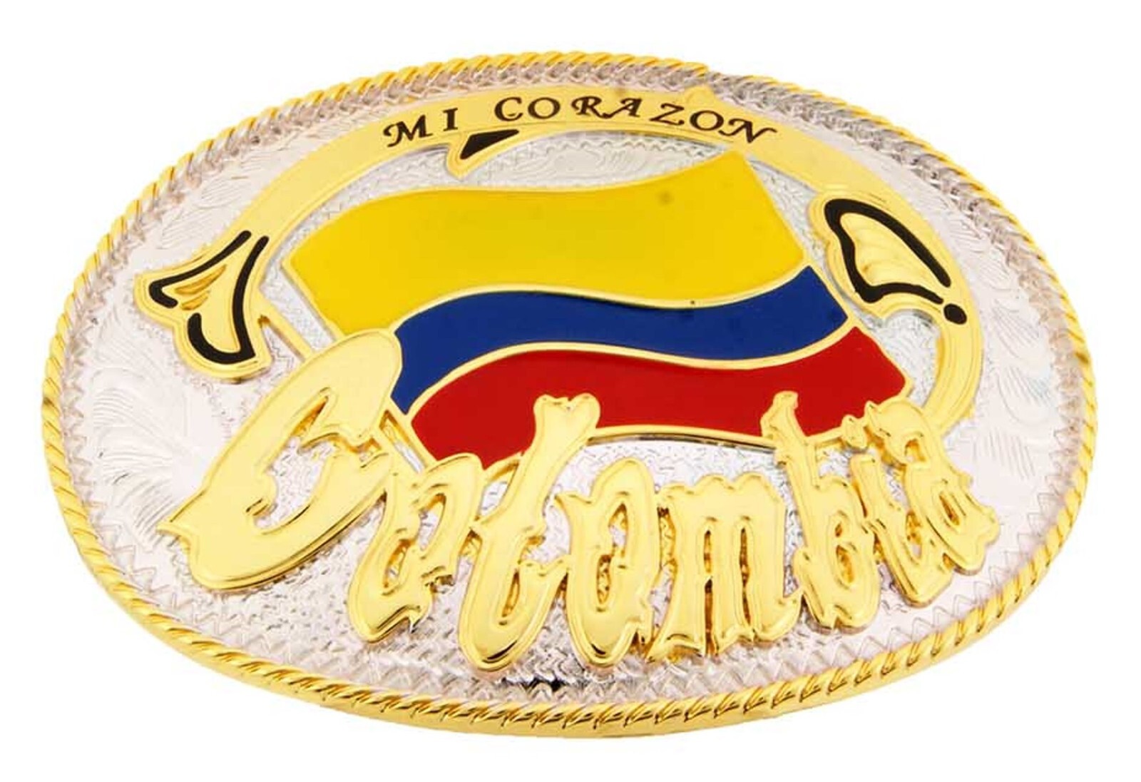 Colombia Flag Belt Buckle Colombian Colombianos Men Women Gift Gold Silver Metal